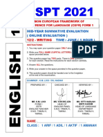 Pentaksiran Sumatif Pertengahan Tahun 2021 - Cefr English Form 1 (Writing)