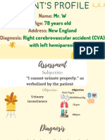 Mr. W 78 Years Old New England Right Cerebrovascular Accident (CVA) With Left Hemiparesis