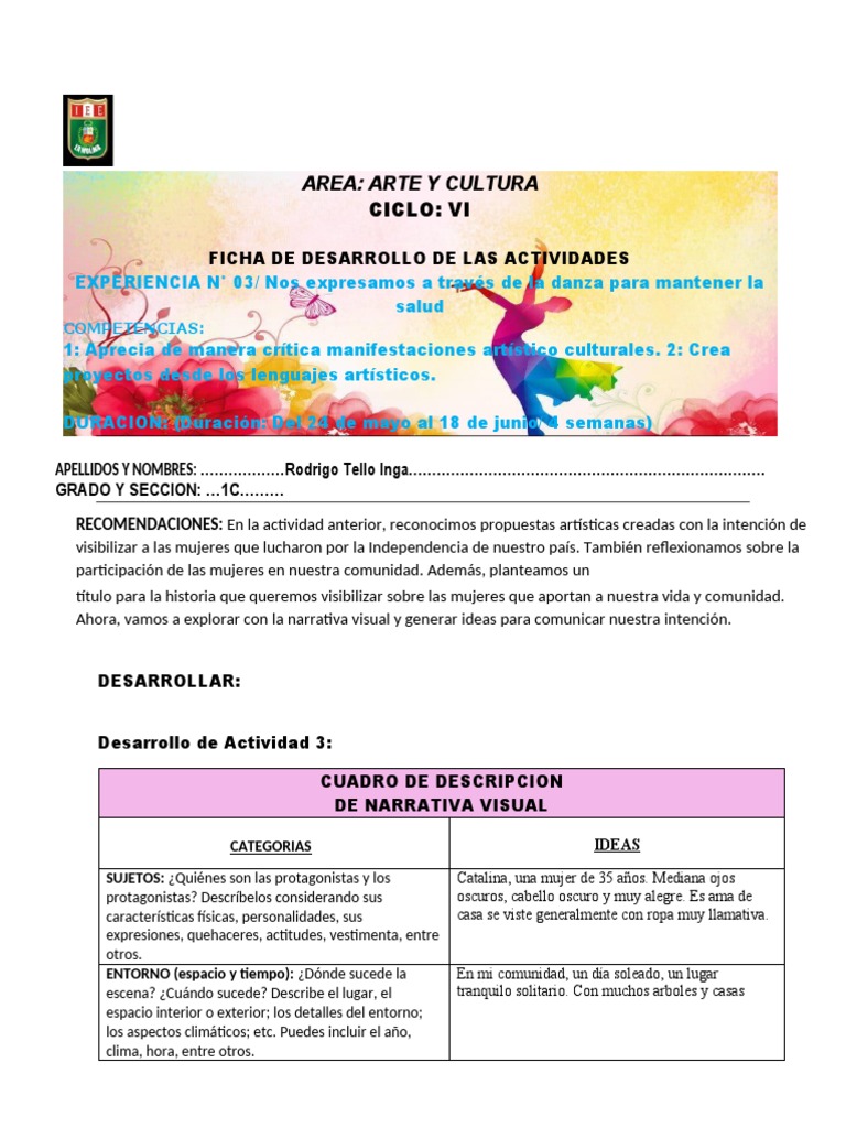 Ficha de Trabajo 10 Arte y Cultura | PDF