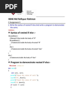 B046 MD Rafiquer Rahman C Assignment 3