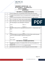 Worksheet (Session 2021 - 22) Grade 10 Subject - Mathematics Real Numbers S.NO. Questions Section A (1 Mark Questions)
