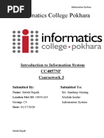 Informatics College Pokhara: Introduction To Information System CC4057NP Coursework 3