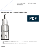 Model BPS-05-NPT: Stainless Steel Back Pressure Regulator Valve