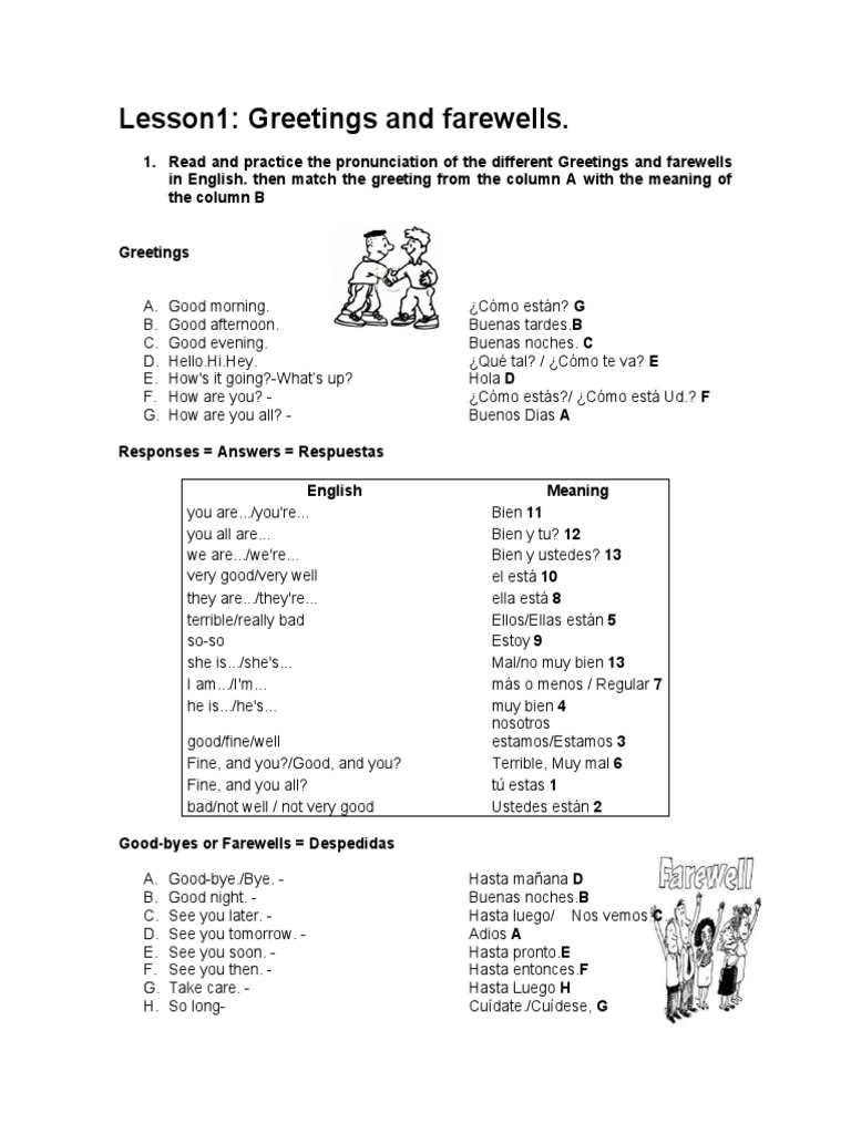 2 Lesson Greetings | PDF | Entretenimiento (general)