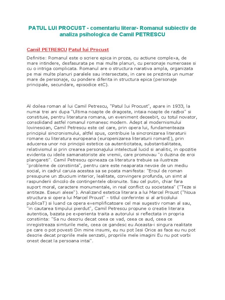 Patul Lui Procust | PDF