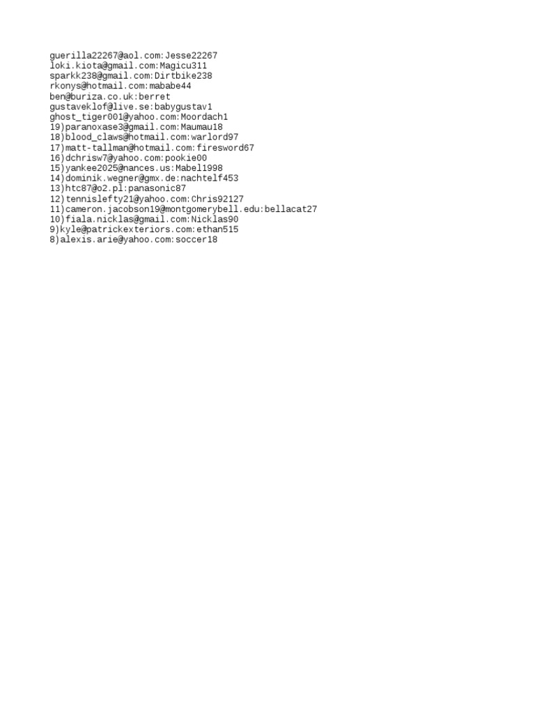 Minecraft Alt List PDF
