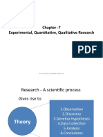 Chapter 7 Experimental, Quantitative, Qualitative Research