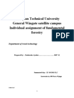 Ethiopian Technical University General Wingate Satellite Campus Individual Assignment of Fundamental Forestry