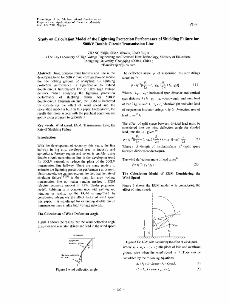 Lightning Protection Model for 500kV Lines | PDF | Nature | Physics