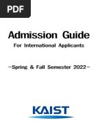 KAIST 2026 Undergraduate Admission Guide | PDF | University And College ...