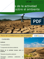 Efectos de la actividad humana sobre el ambiente y sus componentes