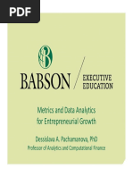 Metrics and Data Analytics For Entrepreneurial Growth: Dessislava A. Pachamanova, PHD