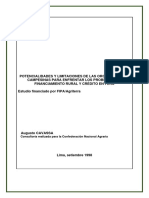 Financiamiento Rural y Crédito en Organizaciones Campesinas. Augusto Cavassa. CNA.