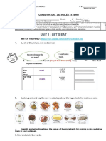 Unit 1: Let S Eat !: Clase Virtual de Inglés - Ii Term