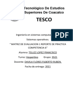 Matriz de evaluacion competencia 1, Informe tecnico.