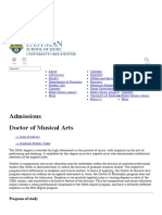 Admissions Doctor of Musical Arts: Apply