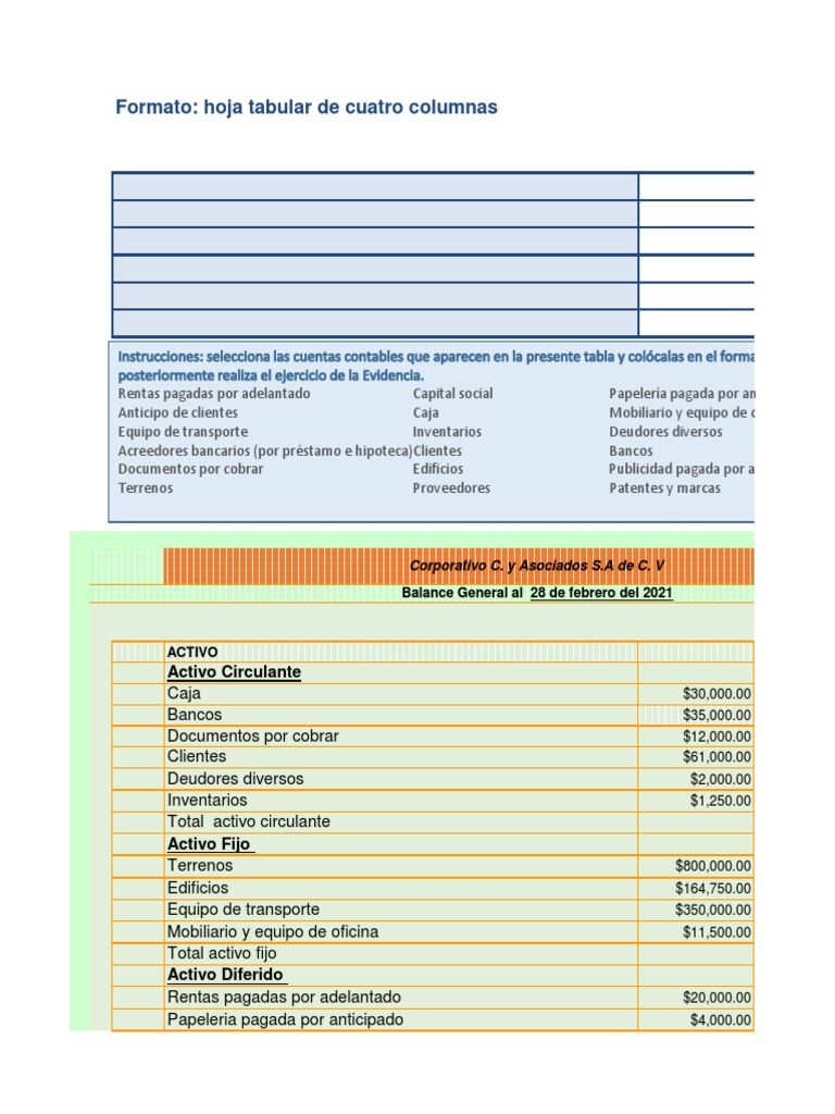 Estructura del Balance General 2021 | PDF | Hoja de balance | Contabilidad