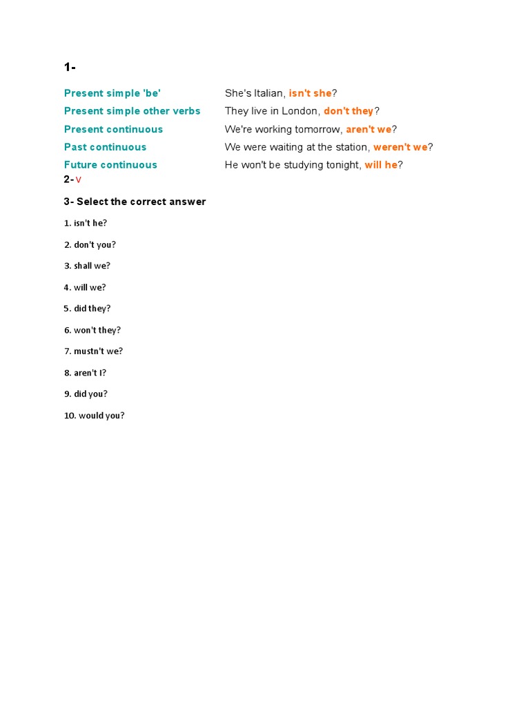 Tag Questions | PDF