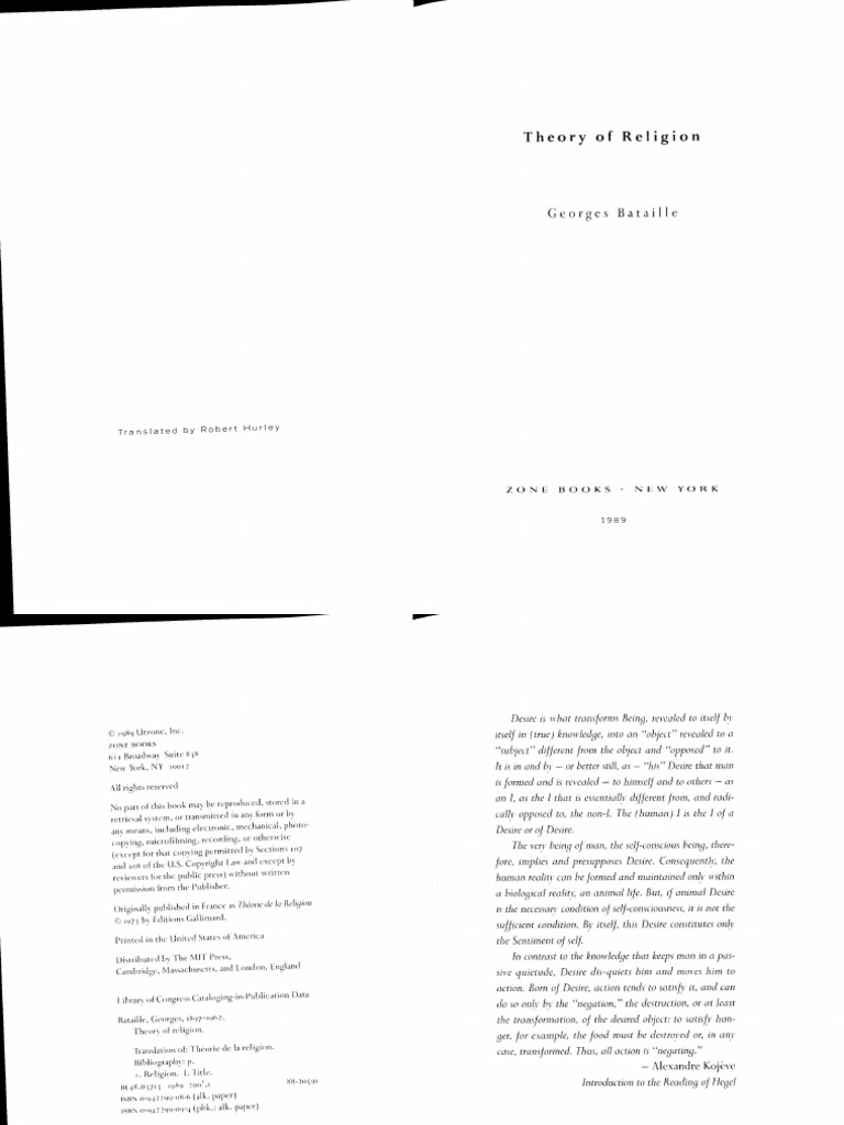 Bataille Theory Of Religion Nature