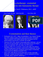 Existential Psychotherapy: Existential Philosophy Turns Into Humanistic Therapy