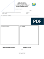 Feedback Form for Talaban Elementary School Parents