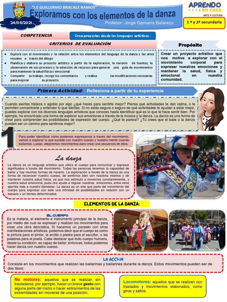 FICHA ARTE Y CULTURA SEMANA 24-05-2021 (1y2 Secundaria) | PDF | Bailes ...