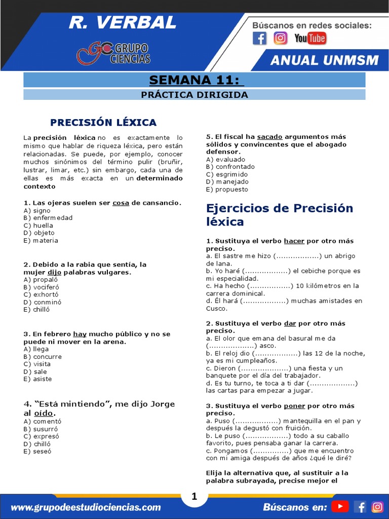 Ejercicios de Precisión Léxica | PDF | Thriller y crimen