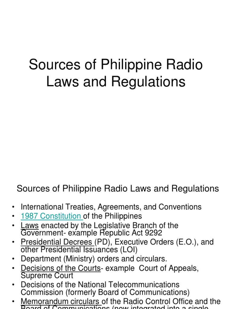 Sources of Radio Laws and Regulations PDF