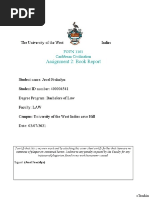 Caribbean Civilization Book Report submission