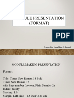 Module Presentation (Format) : Prepared By: Leira Mhay S. Espineli
