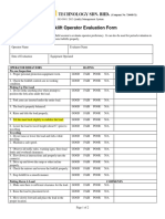 Forklift Operator Evaluation Form: Operator Behaviors Rating Comments Pre-Use Inspection