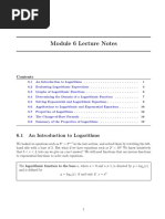 Module 6 Lecture Notes: 6.1 An Introduction To Logarithms