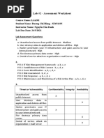 Lab #2 - Assessment Worksheet