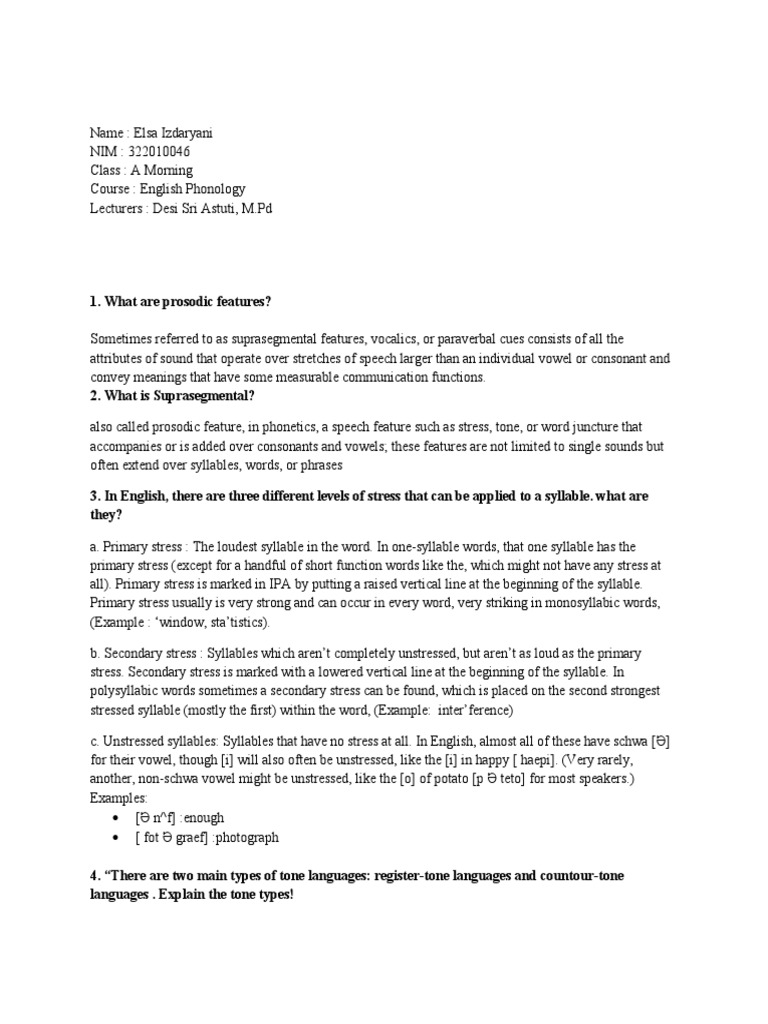 Understanding English Phonology Basics | PDF | Stress (Linguistics ...