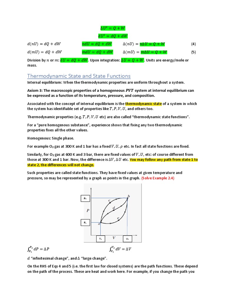 Thermodynamic State Functions and the Reversible Process | PDF | Phase ...