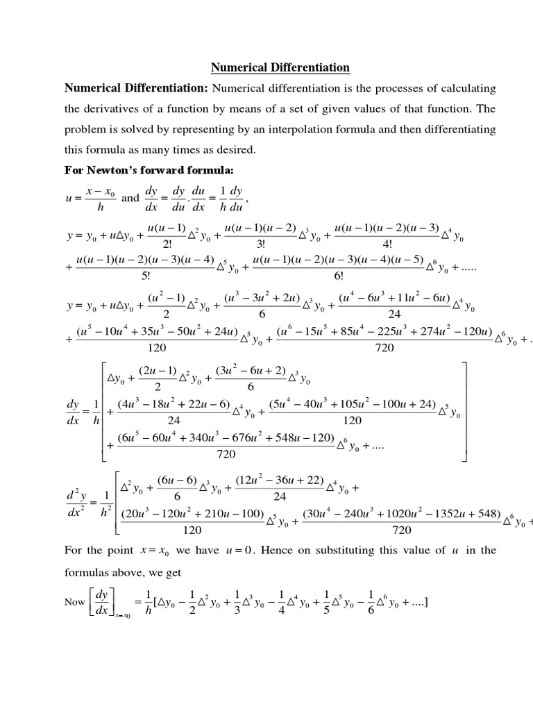 Numerical differentiation pdf derivative applied mathematics