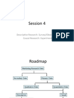 Session 4: Descriptive Research: Survey/Observation Causal Research: Experiment