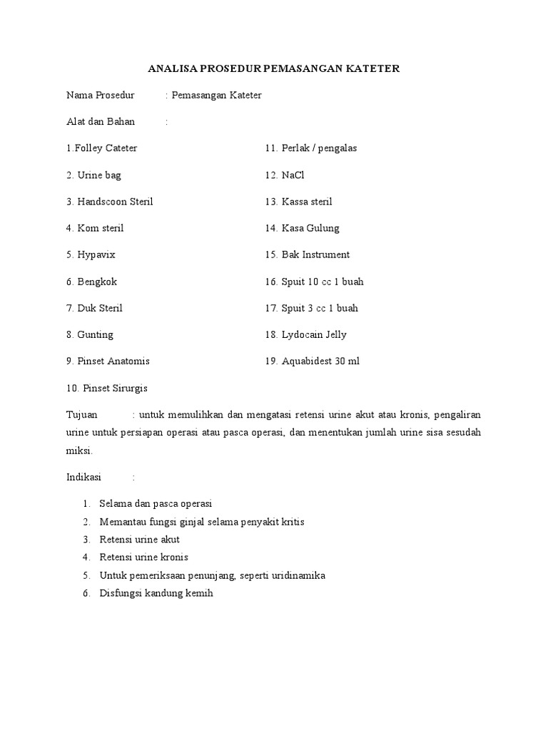 Prosedur Pemasangan Kateter Pria | PDF | Sains & Matematika