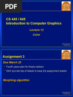 CS 445 / 645 Introduction To Computer Graphics: Color