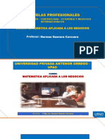 Escuelas Profesionales: Curso: Matemática Aplicada A Los Negocios