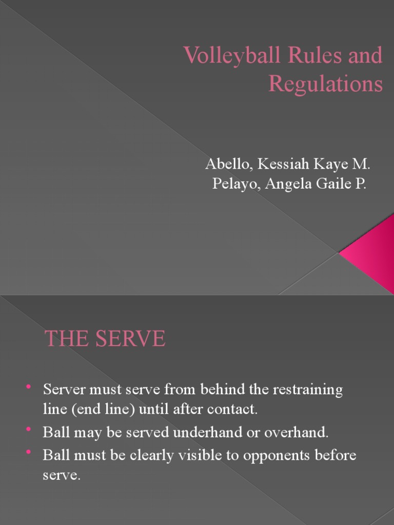 Volleyball Rules and Regulations PDF Volleyball Competitive Games