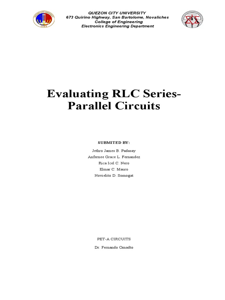 Evaluating RLC Series-Parallel Circuits | PDF | Electrical Impedance ...