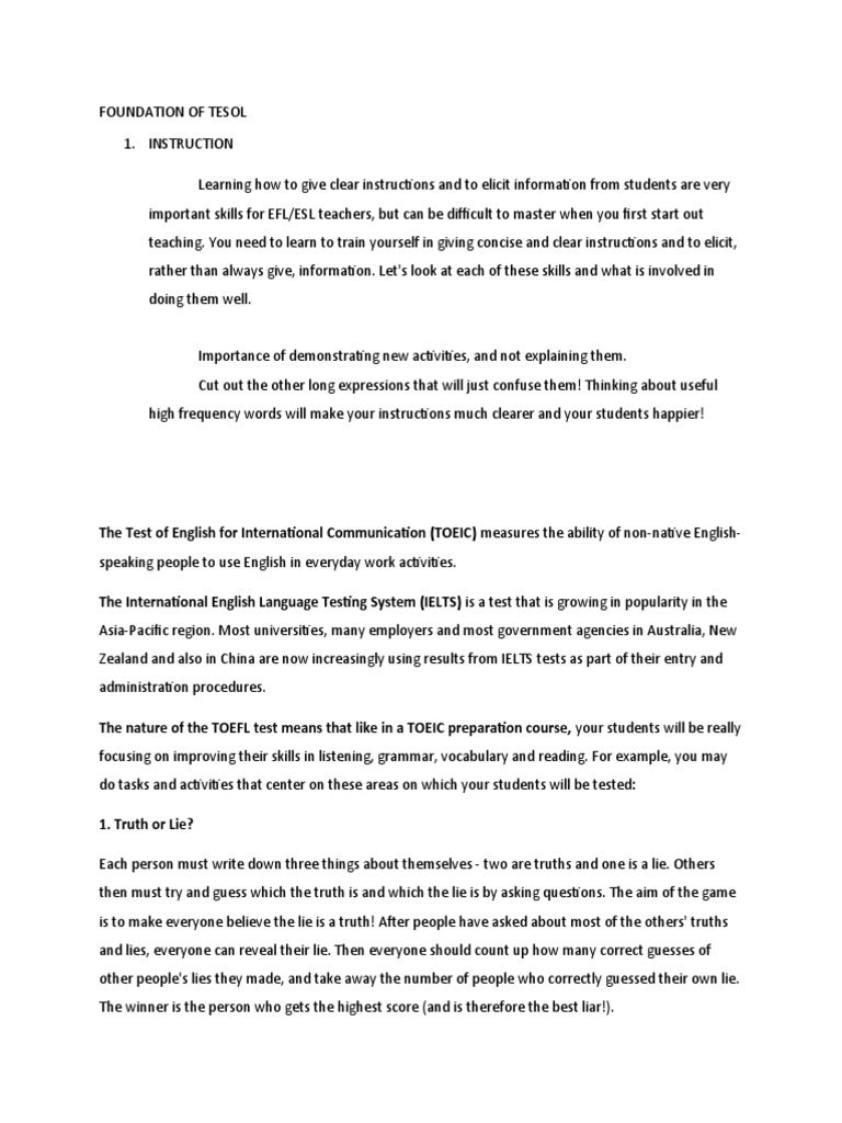 Foundation of Tesol | PDF | English As A Second Or Foreign Language ...