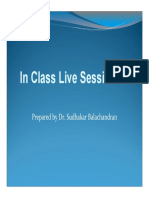 In Class Live Session #5: Prepared by Dr. Sudhakar Balachandran