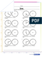 Time Past on Clocks Worksheet