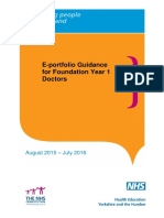 E-Portfolio Guidance For Foundation Year 1 Doctors: August 2015 - July 2016