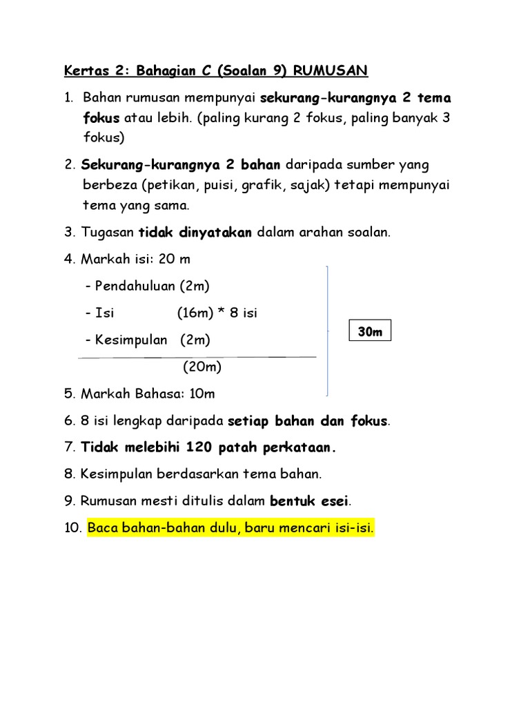 Contoh karangan resume spm 2021