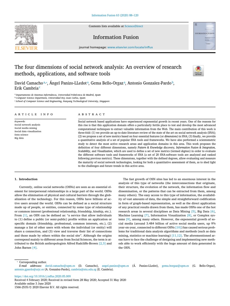 Four Dimensions of Social Network Analysis | PDF | Social Network | Science