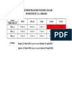 Kalender Praktikum Kimia Dasar Sem. 2 2020-2021