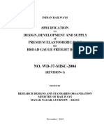 NO. WD-37-MISC-2004: Specification Design, Development and Supply Premium Elastomeric Pads Broad Gauge Freight Bogies